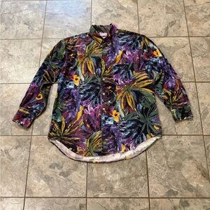 Paul Smith Purple Shirt LongSleeve MultiColor Cotton Art Pattern Japan L